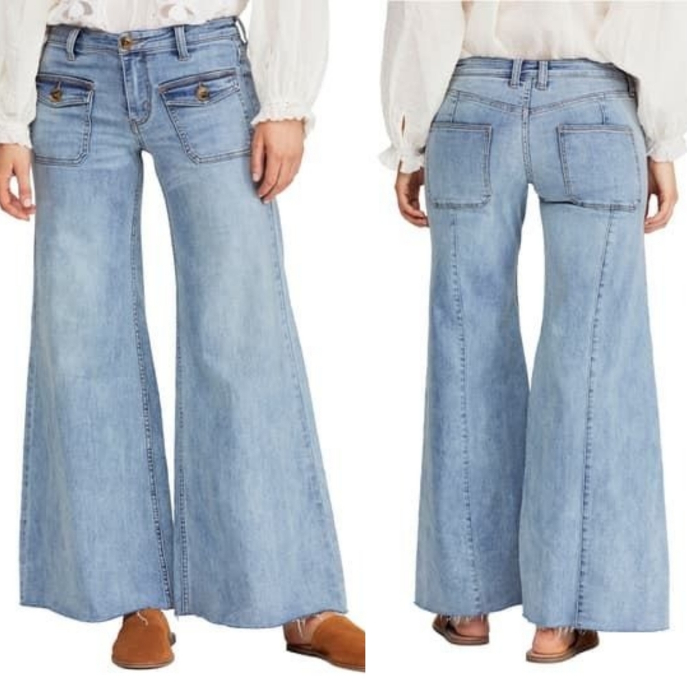 Free People Hailey Bell Bottom Jeans